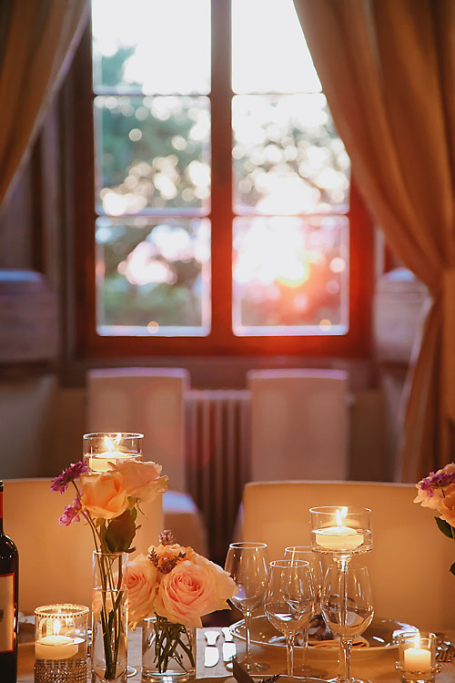 Table Setting Castello Vicchiomaggio Italy Destination Wedding