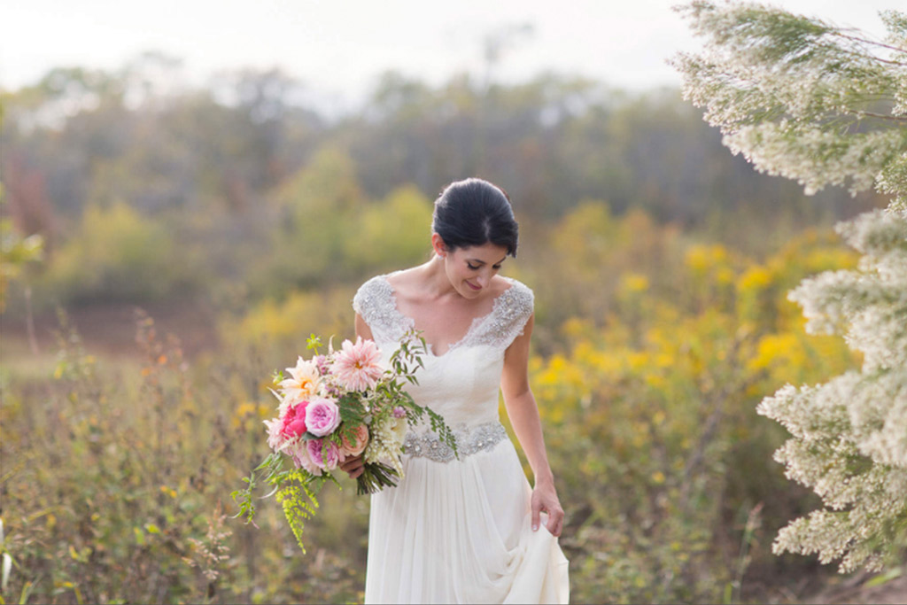 Bridal portrait at Trinity River Audubon Center in Dallas