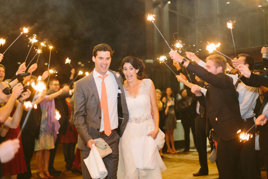 Wedding sparkler grand exit