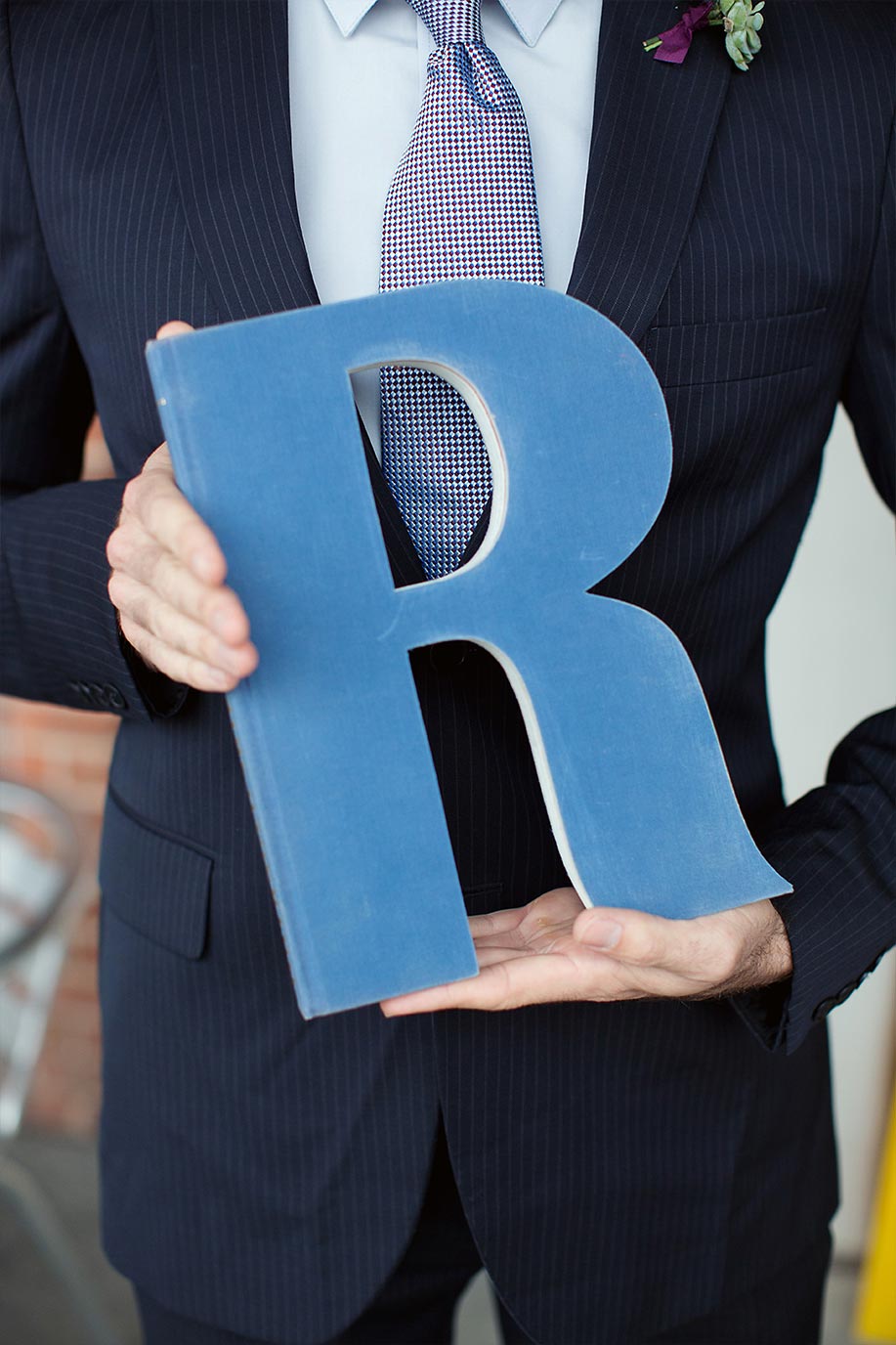 Book letter R monogram cutout