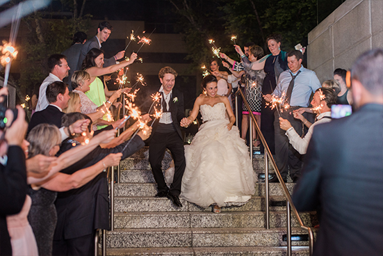 Sparkler wedding grand exit at Marie Gabrielle in Dallas