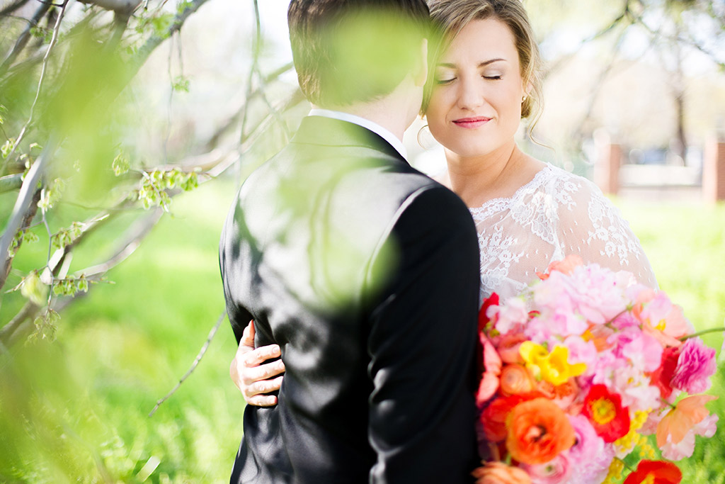 Bride and Groom at Dallas Arboretum Wedding