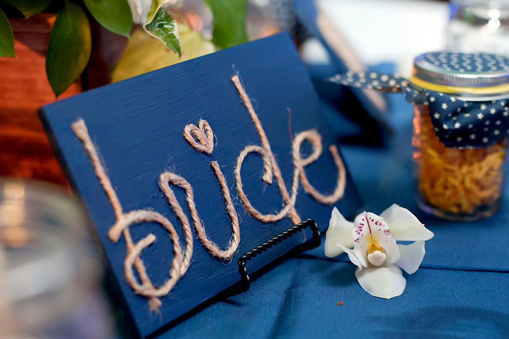 rope bride wedding sign