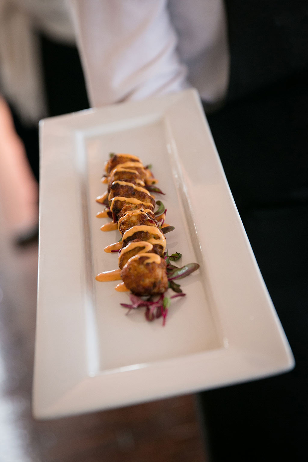 Fried Mac n Cheese Ball Wedding hors d'oeuvres by CN Catering