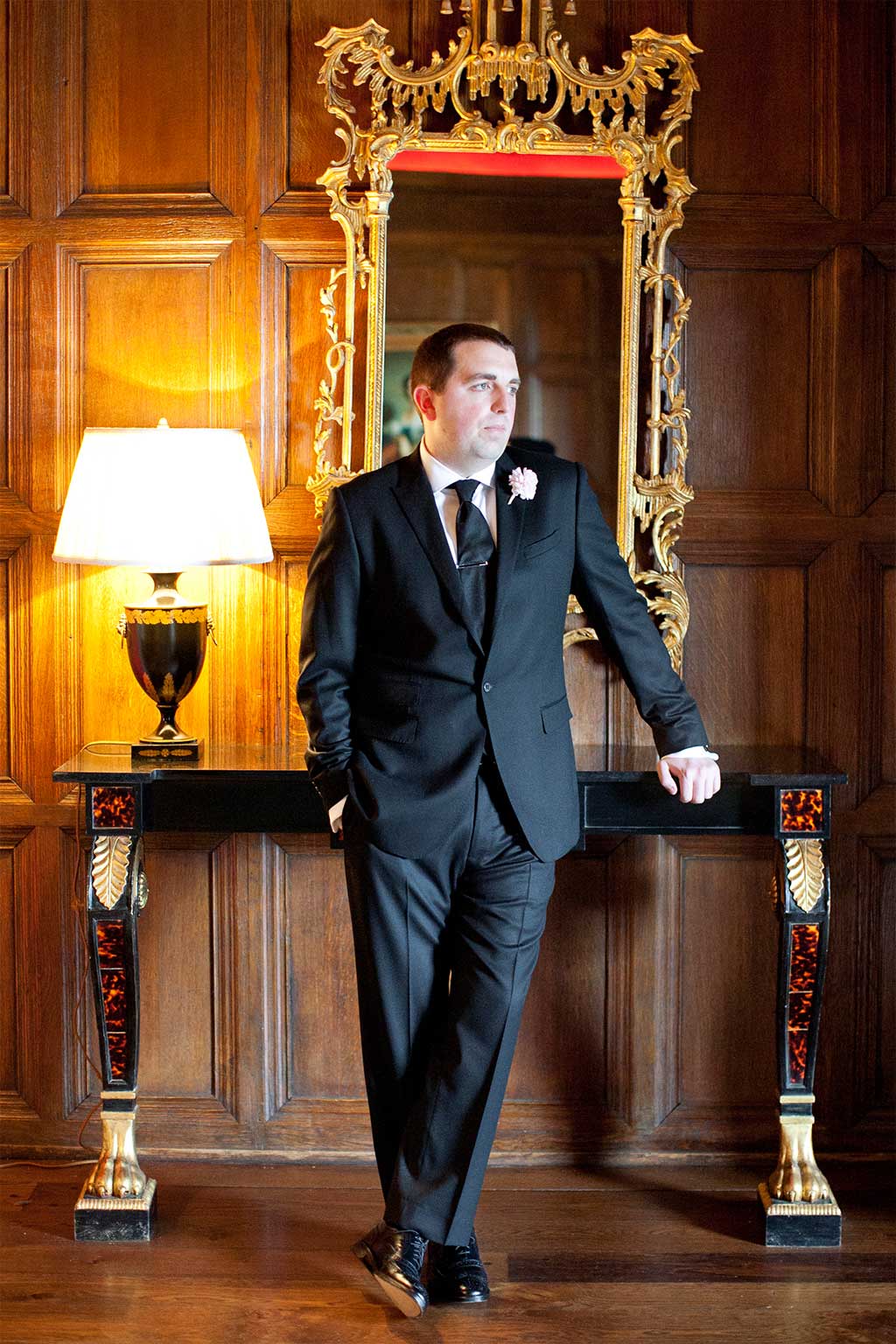 Groom Portrait at Stoneleigh Hotel Wedding in Dallas